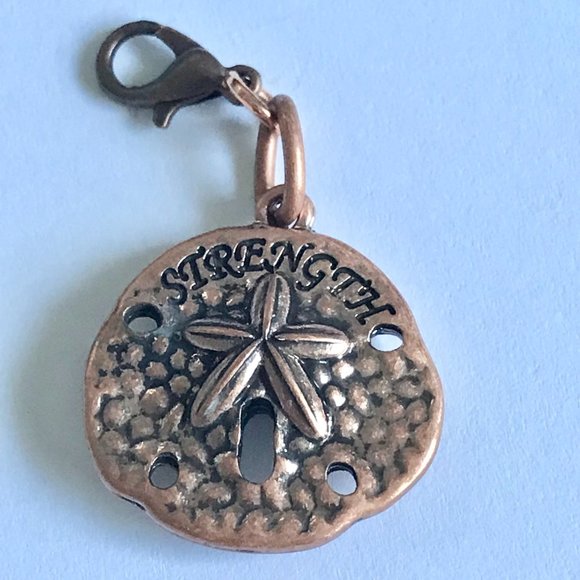 Sand Dollar Bracelet Charm Clip On Purse Tag Zipper Pull Copper Plated Sea Life - Picture 6 of 8